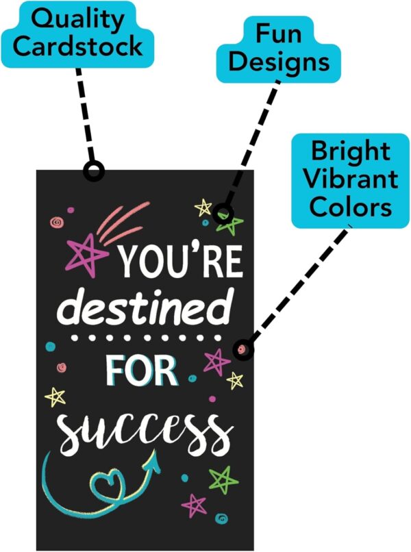 Iconikal Inspirational, Motivational, Gratitude, Appreciation, Kindness & Encouragement Sayings Mini Quote Cards, Blank Back, 200-Count - Image 6