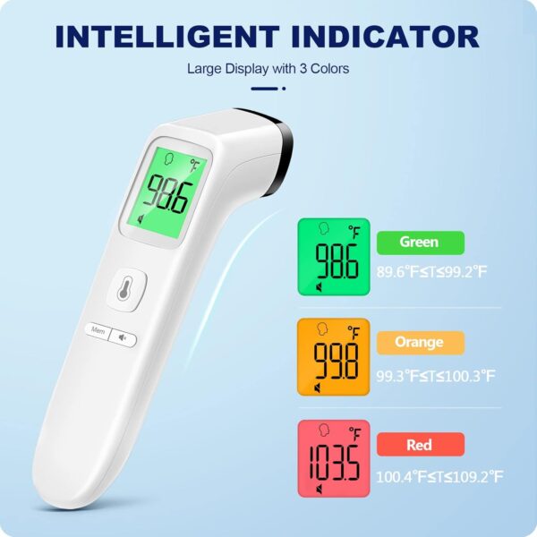 No-Touch Thermometer for Adults and Kids, Accurate Digital Baby Thermometer, FSA HSA Eligible, Fever Alarm & Silent Mode, 2 in 1 Forehead & Object Mode - Image 3