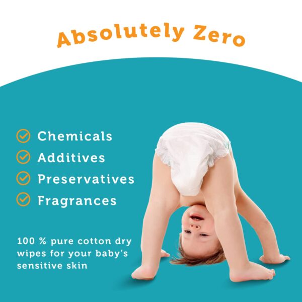 100% Pure Cotton Dry Wipes | 600 Count | Use Wet or Dry | Soft & Sensitive | Hypoallergenic | Extra Strong & Absorbent | Perfect for Diaper Changes, Runny Noses, Drool, Meal Time & Nursing - Image 3