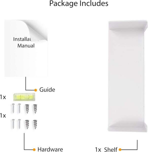 Wallniture Bali Sturdy Metal U Shape Bookshelf - Wall Mountable CD DVD Storage Multi-Purpose Display Rack in White - Image 8