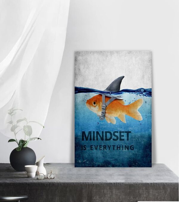 Mindset is Everything Motivational Canvas Office Wall Art Inspirational Entrepreneur Quotes Poster Print Artwork Painting Wall Picture for Living Room Bedroom Office Framed Ready to Hang-12 Wx16 H - Image 2