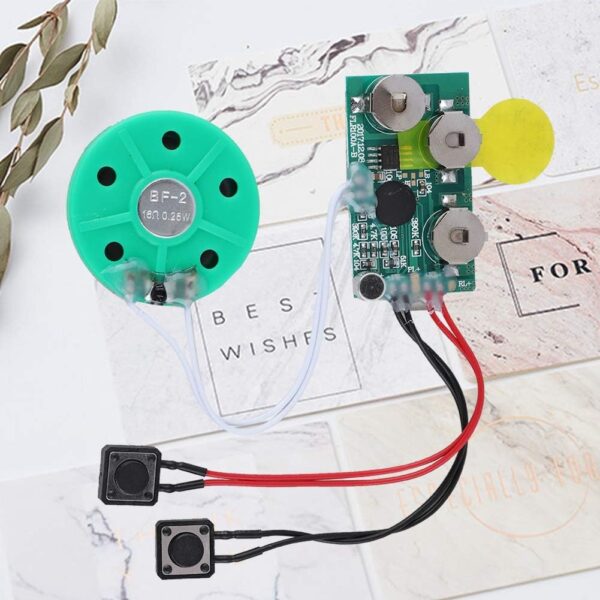 fosa 4 Minutes DIY Greeting Card Chip Music Sound Voice Recording Module Device Chip Recordable Sound Chip for Christmas Cards, Holiday Creative Gift Boxes, Jewelry Boxes, Crafts, Children's Toys - Image 6