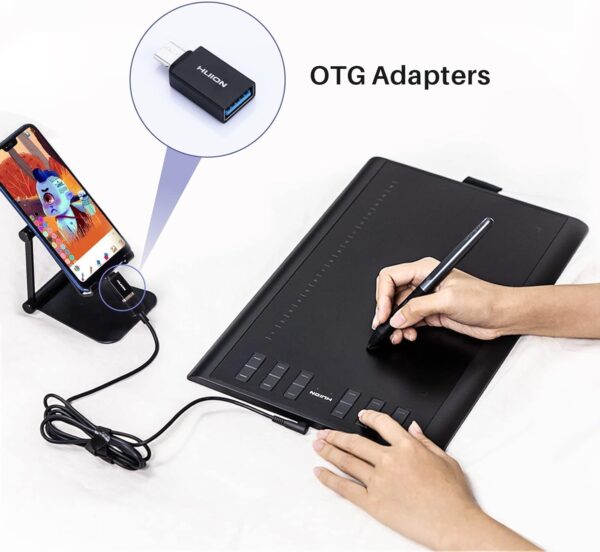 HUION Inspiroy H1060P Graphics Drawing Tablet with 8192 Pressure Sensitivity Battery-Free Stylus and 12 Customized Hot Keys, 10 x 6.25 inches Digital Art Tablet for Mac, Windows PC and Android - Image 8