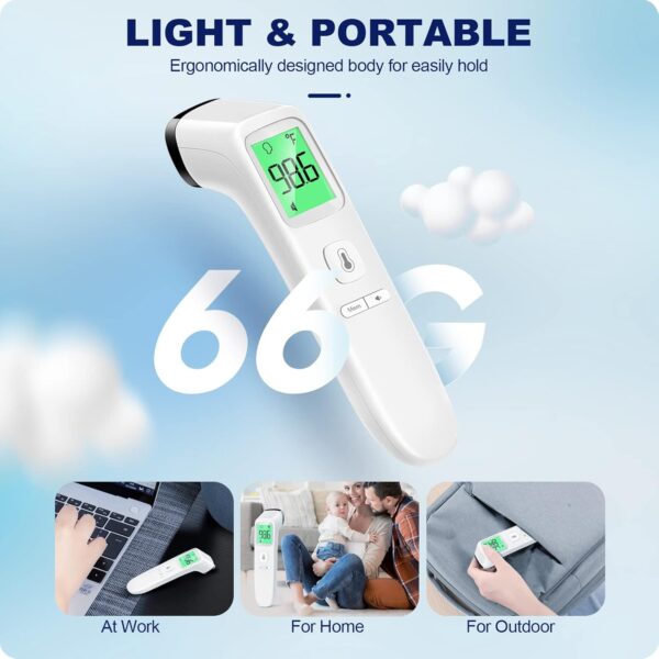 No-Touch Thermometer for Adults and Kids, Accurate Digital Baby Thermometer, FSA HSA Eligible, Fever Alarm & Silent Mode, 2 in 1 Forehead & Object Mode - Image 6