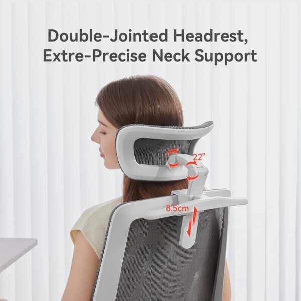 SIHOO M59AS Ergonomic Office Chair, Desk Chair with 3D Flip-up Armrests, Computer Chair with Dual Back Design and Adaptive Dynamic Lumbar Support - Image 7