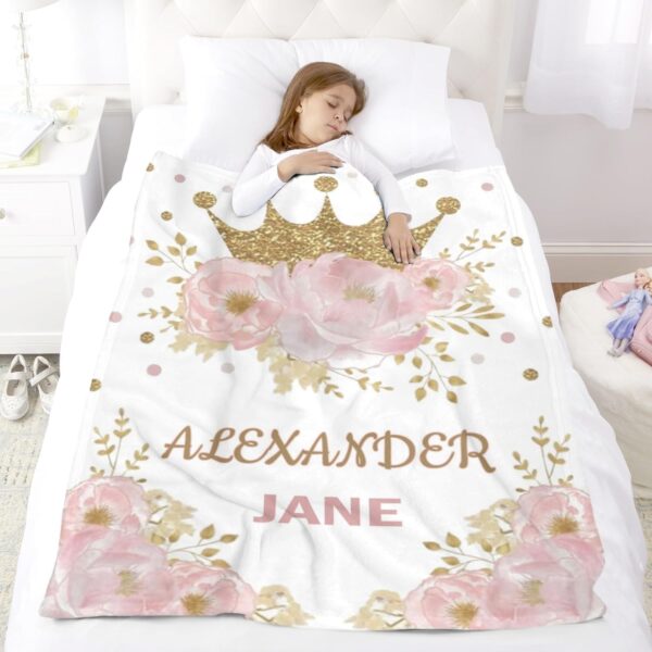 Personalized Baby Blankets for Girls,Customized Baby Blankets for Girls Custom Baby Blanket with Name,Personalized Baby Gifts,Best Gift for Baby,Newborn - Image 3