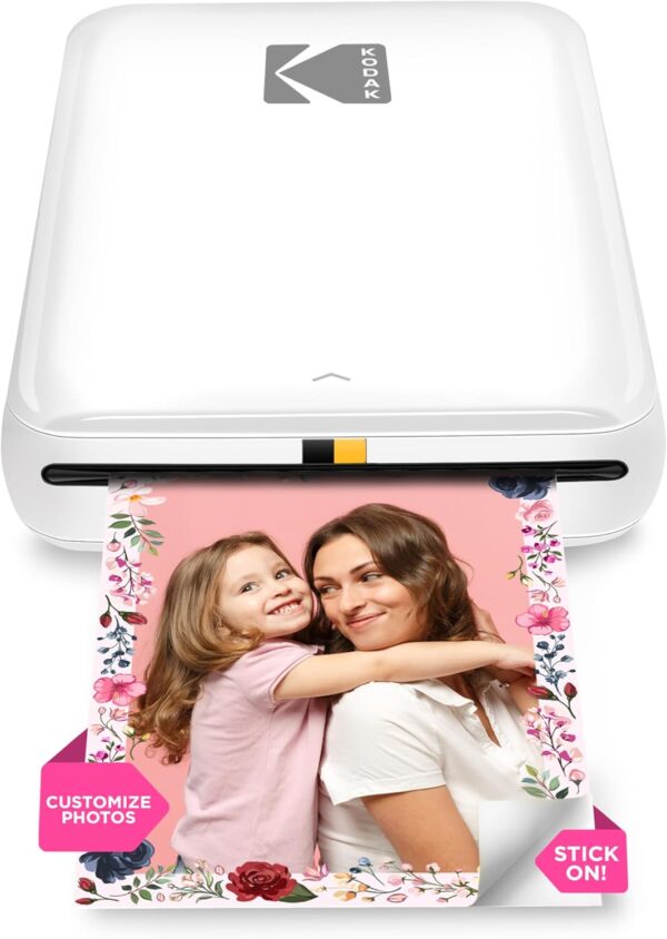KODAK Step Instant Smartphone Photo Printer - Portable Mini Color Wireless Mobile Printer - Zink 2x3” Sticky-Back Photos - Bluetooth Compatible with iOS & Android Devices - Fun Editing App - White