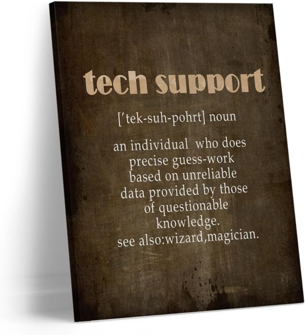 AEHIE Technology Classroom Decor,Tech Support Definition Wall Art,Office Decor For Men,The Office Poster Technical Support Print Framed Canvas Wall Art 11×14,Technology Wall Art For Office Workplace