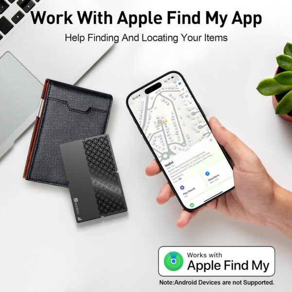by Air Tag (2025) iOS Only Bluetooth Tracker with Apple Find My, iPhone Smart Card Wallet Finder GPS Tracker, 5-10 Years Battery, Keys Finder and Item Locator for Keys, Bags, Passports, 1 Pack - Image 2