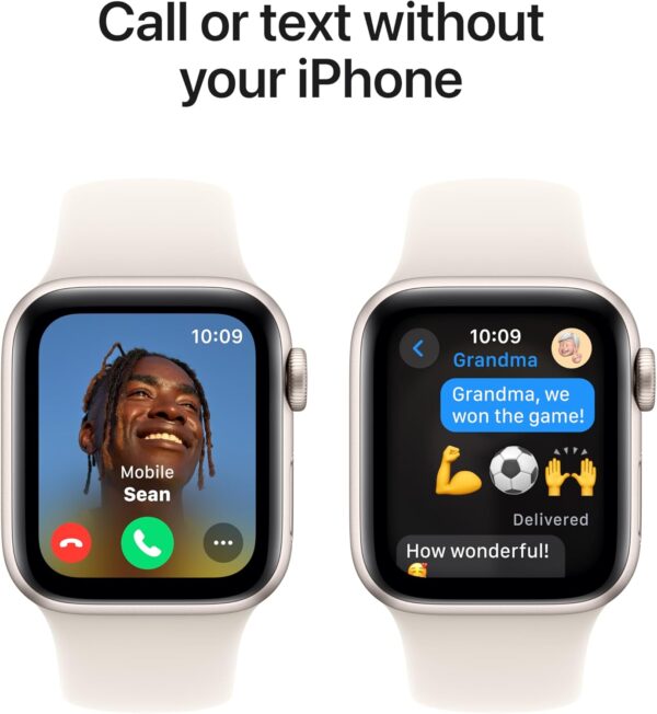 Apple Watch SE (2nd Gen) [GPS 40mm] Smartwatch with Starlight Aluminum Case with Starlight Sport Band S/M. Fitness and Sleep Trackers, Crash Detection, Heart Rate Monitor, Retina Display - Image 4