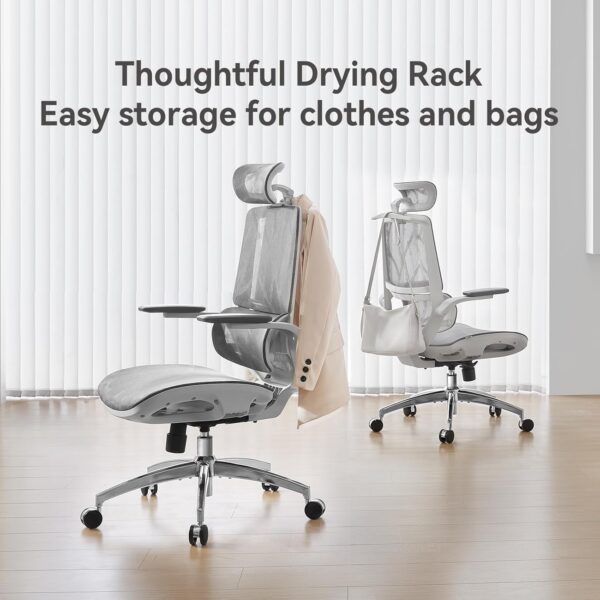 SIHOO M59AS Ergonomic Office Chair, Desk Chair with 3D Flip-up Armrests, Computer Chair with Dual Back Design and Adaptive Dynamic Lumbar Support - Image 3
