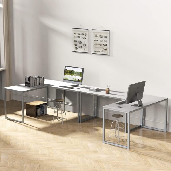 SHW Mission 48-Inch Home Office Computer Desk, White - Image 6