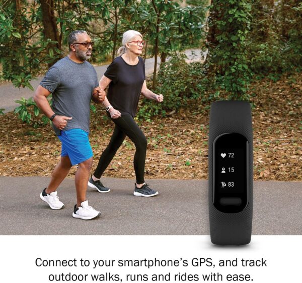 Garmin vivosmart 5 Fitness Tracker, Long-Lasting Battery, Wrist Heart Rate, Sleep Tracking, Smart Notifications, Compatible with Phone GPS | Signature Series Charger Bundle - Image 2