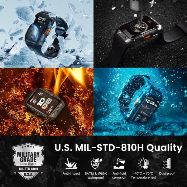 GPS Smart Watch for Men Women, 3D Curved Glass, Full Stainless Steel Body, 6 Satellite Positioning, Compass, 50M Waterproof, Answer/Make Call, 1.64" AMOLED Screen, Compatible for Android iOS - Image 2