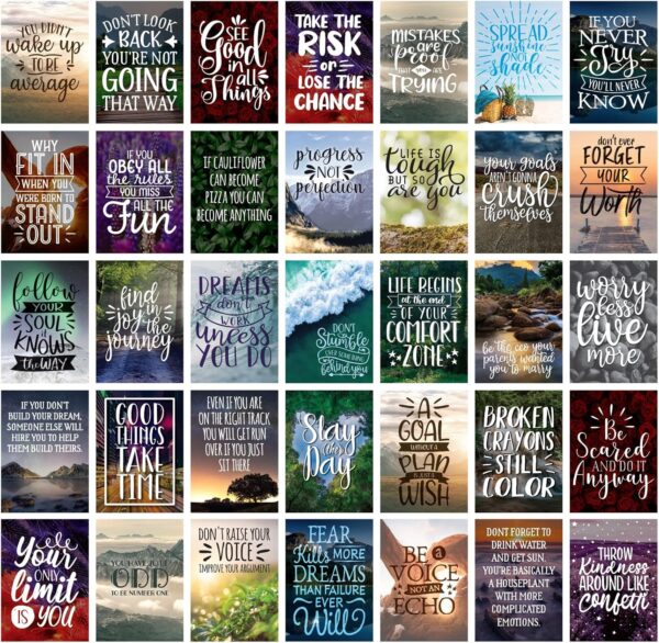 Global Printed Products Motivational Cards: 100 Inspirational, Kindness, Motivational and Quote Cards. Business Card Size - 2.5x3.5 inches (Photography - Pack of 100)