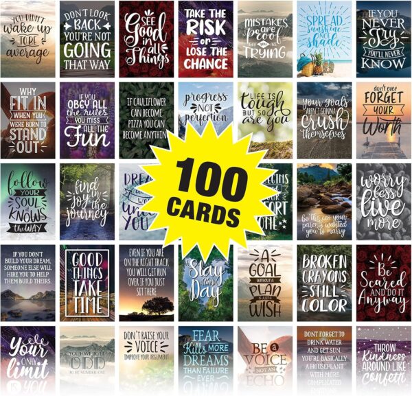 Global Printed Products Motivational Cards: 100 Inspirational, Kindness, Motivational and Quote Cards. Business Card Size - 2.5x3.5 inches (Photography - Pack of 100) - Image 3