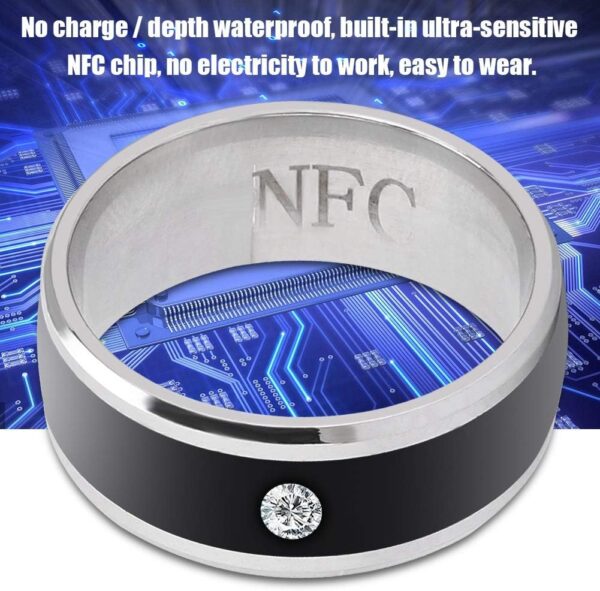 Smart Ring, NFC Multi-Function Smart Rings Magic Wearable Device Universal for Mobile Phone, Connecte to The Mobile Phone Function and Sharing of Data(7in) - Image 3