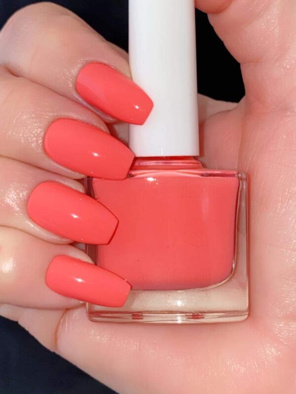 Peach-Nik Orange Pink Nail Polish Cruelty Free Vegan Polish by Eco Created Colors - Image 3