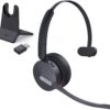 Yealink WH64 Hybrid DECT& Bluetooth Wireless Headset, 492ft Range Mono Teams UC Headphones with DECT Dongle & Charging Stand, 3X Mic, 26H Talk Time,Portable Single Headsets for PC,Cellphone,Laptop