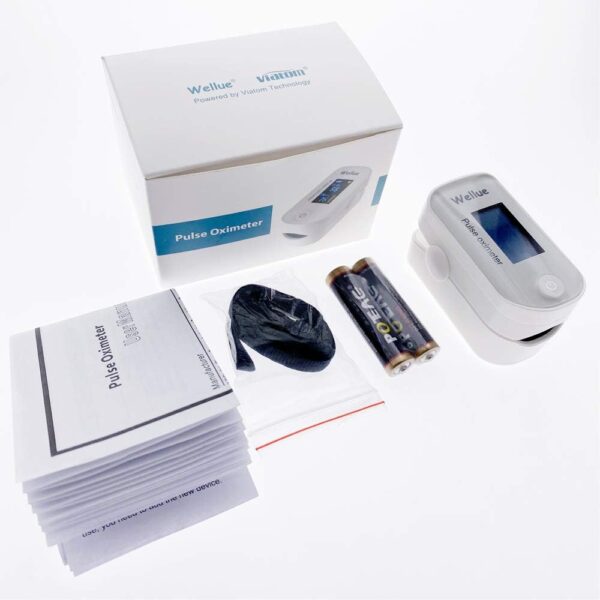 Wellue Pulse Oximeter Fingertip Blood Oxygen Saturation Heart Rate Monitor with Batteries and Lanyard Bluetooth FS20F White - Image 6