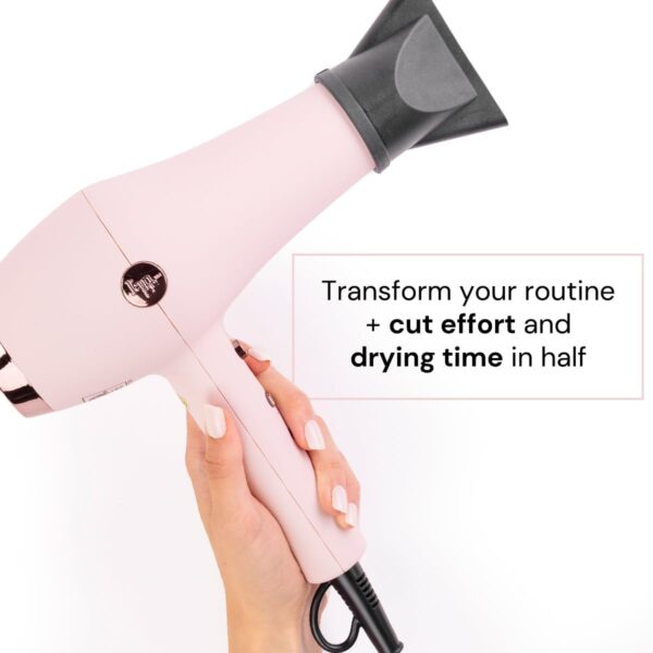 L'ANGE HAIR Soleil Professional Hair Dryer | 3 Heat Settings & 2 Airflow Settings | Cool Shot Locks-in Style | Professional Length Cord | Best Lightweight Hair for Smooth Blowouts (Blush) - Image 4