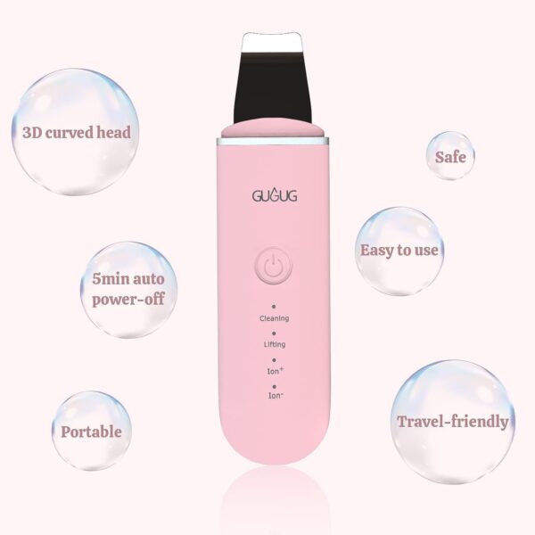 GUGUG Skin Scrubber Face Spatula - Skin Spatula Blackhead Remover Pore Cleaner with 4 Modes, Skin Care Tools-Pink - Image 7