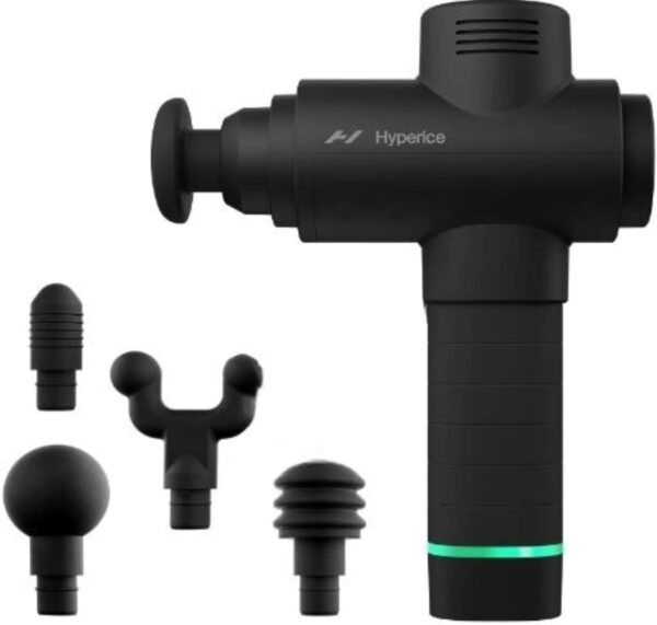 Hyperice Hypervolt 2 Black - Featuring Quiet Glide Technology - Handheld Percussion Massage Gun | 3 Speeds, 5 Interchangeable Heads | Helps Relieve Sore Muscles and Stiffness |FSA and HSA Eligible