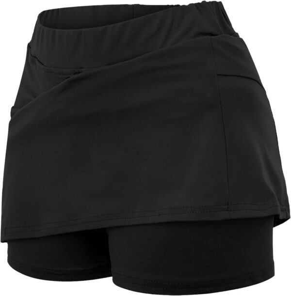 Versatile Skorts for Women, Women's Casual Athlete Tennis Skirts, Sports Lightweight Golf Workout Skort with Pockets - Image 3