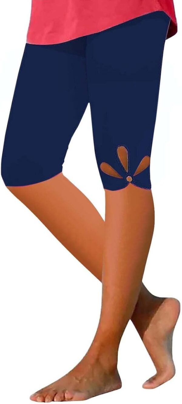 Womens Capris for Summer 2025 High Waist Yoga Pants Comfy Stretchy Leggings Workout Compression Pants