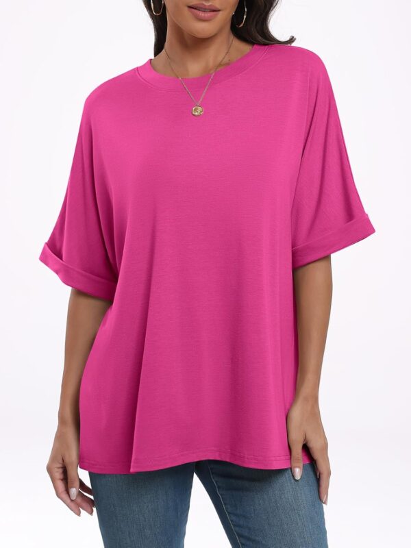 ANRABESS Womens Oversized T-Shirts Summer Casual Short Sleeve Crewneck Loose Fit Basic Tee Top - Image 5