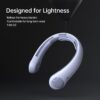 JISULIFE Portable Neck Fan Upgraded, Neckbrace Personal Hands Free, 5 Speed Gears Adjustment, 5000 mAh Wearable Bladeless Quiet Rechargeable for Outdoor Indoor, Gifts for Women Men- Sunny Blue - Image 7
