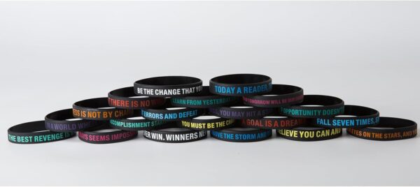 Inspirational Quote Bracelets - 100 Pcs, Motivational Silicone Wristbands for Fitness, Sports, Team Building - 20 Styles - Perfect Inspirational Gifts for Men, Women and Students - Image 2