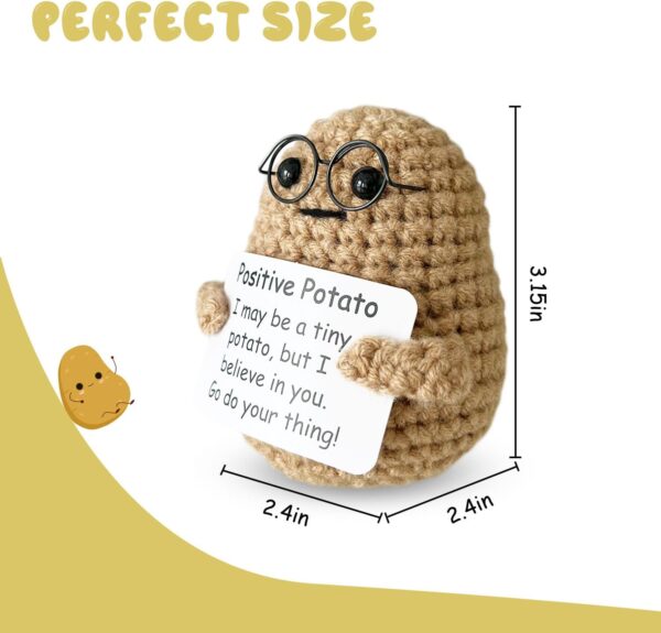 Positive Life Potato Crochet Funny Gifts with Positive Words for Friends Women, Emotional Support Inspirational Potatos, Parties, Christmas Decoration - Image 2