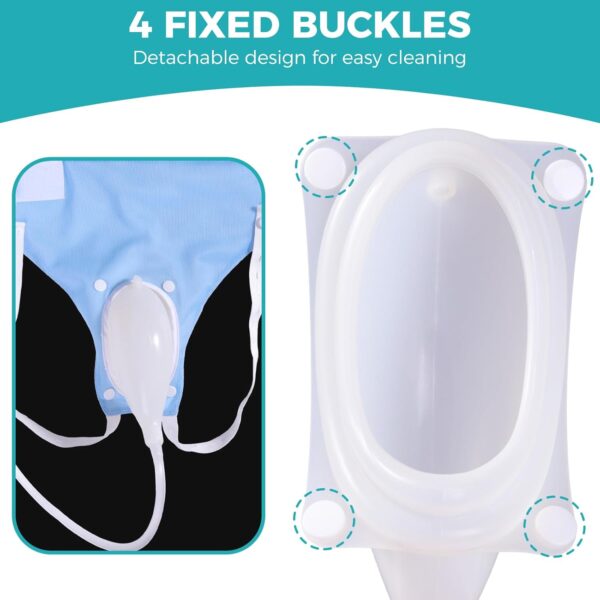 Wearable Urinary Drainage Bag for Men(2000 ML*1+1000 ML*2) ，Reusable Urine Collection Bag，Urinary Drainage Bag System，Elderly Urinalfor Bedridden Patients（Blue) - Image 6