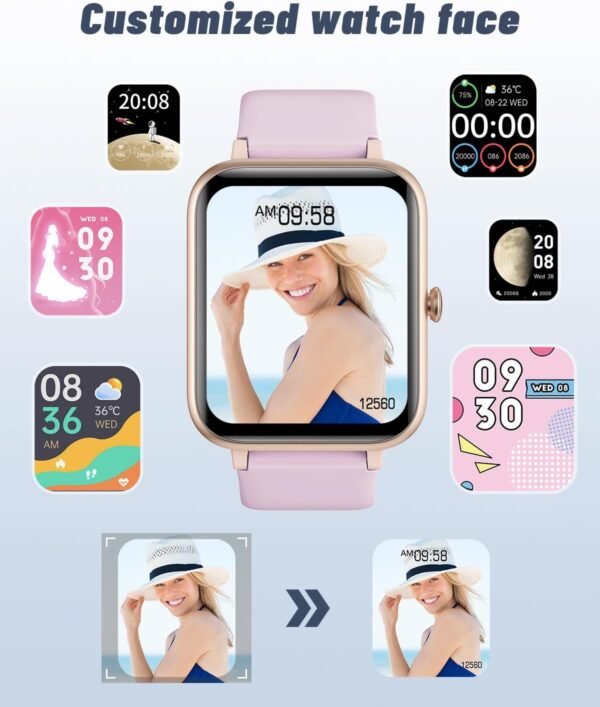 GRV Smart Watch for iOS and Android Phones (Answer/Make Calls), Watches for Men Women IP68 Waterproof Smartwatch Fitness Tracker Watch with Heart Rate/Sleep Monitor Steps Calories Counter (Violet) - Image 4