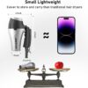 Travel Hair Dryer Blow Dryer with Diffuser, Portable Small Dual Voltage Compact Hairdryer, EU Plug, 1875W Powerful Fast Dry, Folding Handle, Diffuser Hair Dryer Silvery - Image 3