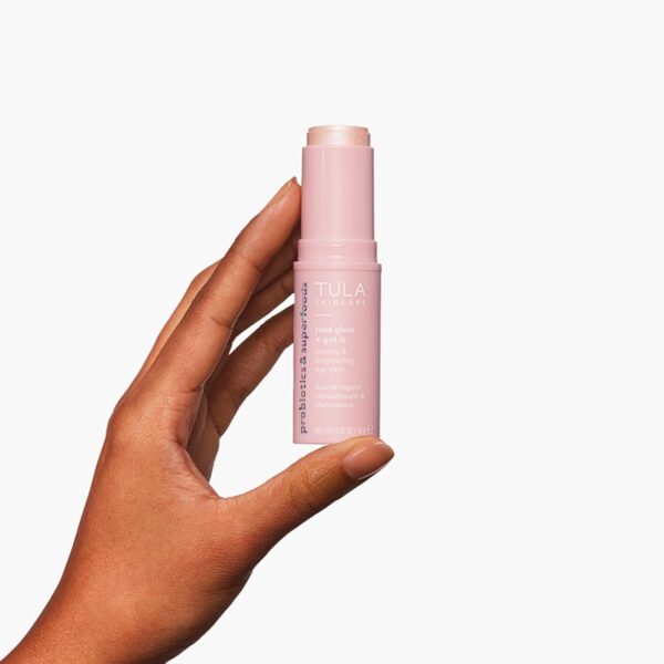 TULA Skin Care Eye Balm Rose Glow - Dark Circle Treatment, Instantly Hydrate and Brighten Undereye Area, Portable and Perfect to Use On-the-go, 0.35 oz. - Image 3