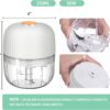 Electric Garlic Chopper, Mini Portable Veggie Chopper, 250ML Garlic Grinder Masher Onion Chopper, Blender to Vegetable, Wireless Food Processor for Ginger, Chili, Fruit, Meat, etc - Image 5