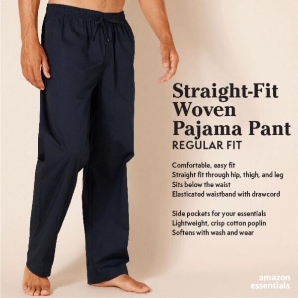 Amazon Essentials Men's Straight-Fit Woven Pajama Pant - Image 2