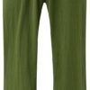 Women Flowy Linen Palazzo Pants Drawstring Elastic Waist Wide Leg Trousers Summer Beach Loose Fit Slacks with Pockets - Image 4