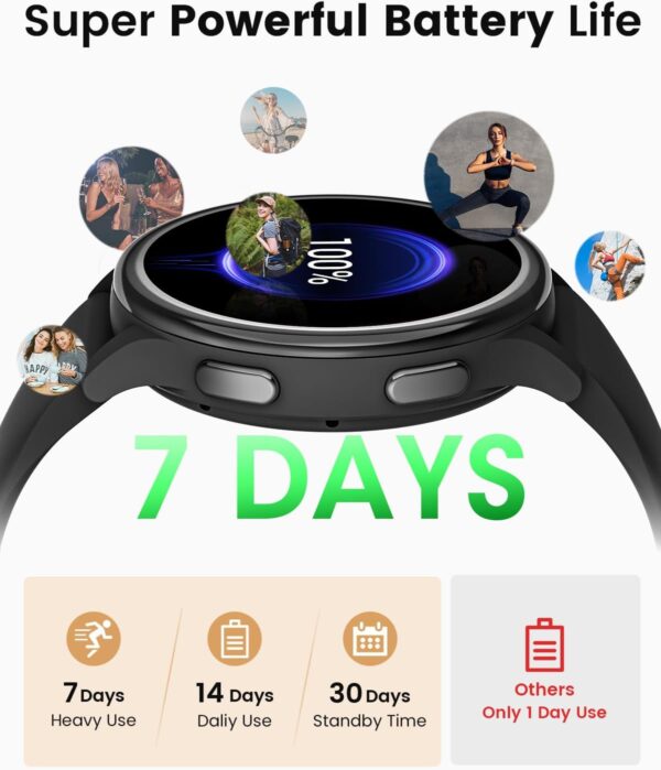 2025 Smart Watches for Men Women [Call/Answer] Android Phones & iPhone Compatible, Fitness Tracker Watches for Women Activity Trackers and SmartWatch Fitness Watch Heart Rate/Sleep/Sp02, 3 Watch Bands - Image 6
