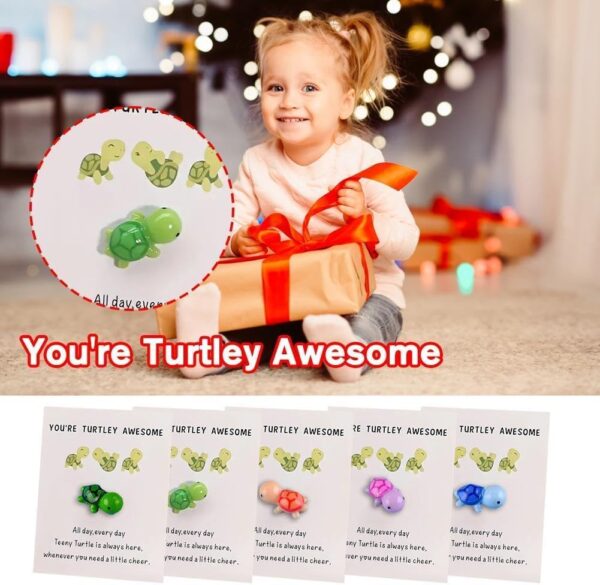 Mini Pocket Hug Turtle, You're Turtley Awesome Inspirational Gift with Card, Thank You Note Cards Greeting Card Mini Sea Turtle Figure Pocket Hug Gift for Friends and Family,Cards and Card Stock (Purple) - Image 2