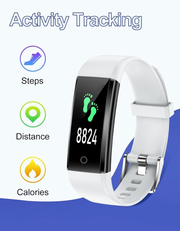 GRV Fitness Tracker Non Bluetooth Fitness Watch No App No Phone Required Waterproof Pedometer Watch with Steps Calories Counter Sleep Tracker for Men Women Parents - Image 2
