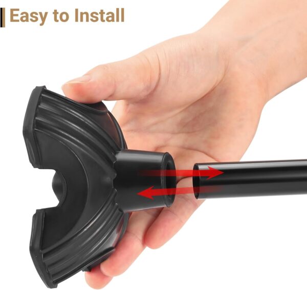 Dotday 2 Pack Cane Tips for Stability, Self Standing Cane Base for Most Walking Canes, Walking Sticks, Folding Canes, Non-Slip Replacement Quad Cane Tip, Heavy Duty 4 Prong Rubber Cane Foot Pad, Black - Image 5