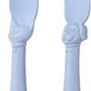 Made in USA Spoon la la Toddler Utensils Set - 2 Pack (1 Spoon & 1 Fork for Kids) - Self-Standing 3D Ergonomic Cat & Dog Handles - BPA-free, Dishwasher Safe, Baby Silverware (Blue)