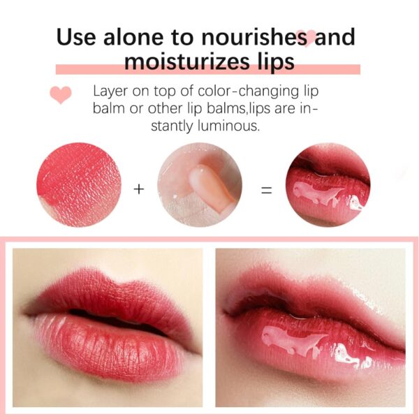 Hydrating Lip Oil - Moisturizing, Plumping Lip Gloss Balm With Cherry Tint - Image 5
