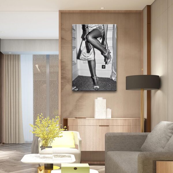 High Fashion Poster Trendy Black and White Wall Art Retro Girl Room Decor Luxury Feminist Canvas Prints Beautiful Chic Woman Picture for College Dorm Apartment Batchroom Bedroom Decor 20x30in Unframed - Image 6