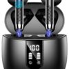 Wireless Earbuds, Bluetooth Headphones V5.4 Stereo Bass Ear buds with ENC Noise Cancelling Mics, 40H Bluetooth Earbuds with LED Display Charging Case, IP7 Waterproof Earphones for Android iOS, Black