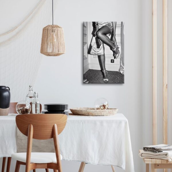High Fashion Poster Trendy Black and White Wall Art Retro Girl Room Decor Luxury Feminist Canvas Prints Beautiful Chic Woman Picture for College Dorm Apartment Batchroom Bedroom Decor 20x30in Unframed - Image 4