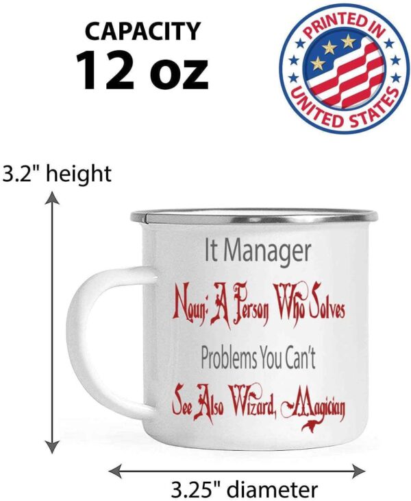 It Program Manager's Gift, Graduation Present for a Sister - Gift for It Manager Definition Of Technology on Multicolor 12 Oz White Stainless Steel Camping Mug - Image 7